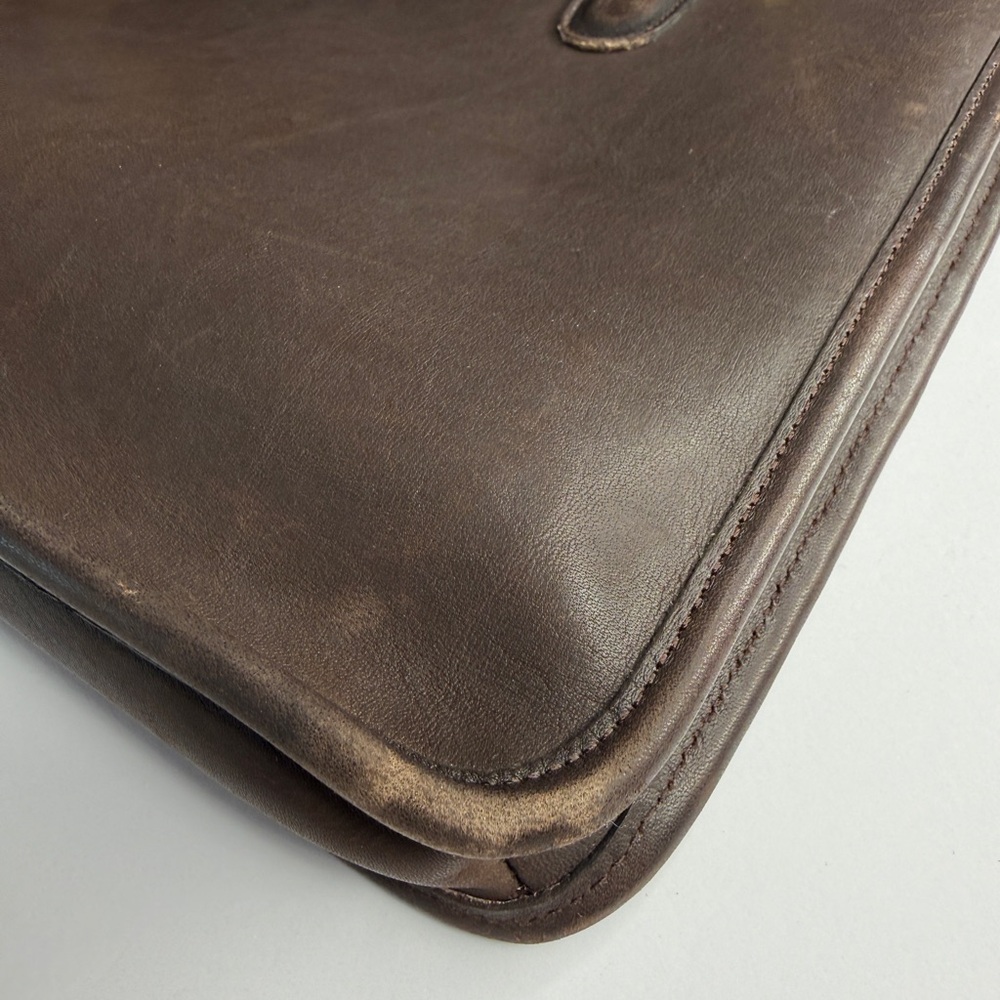 COACH Vintage Mahogany Brown Leather Top Handle Briefcase/Messenger Bag #7425 - Picture 9 of 15